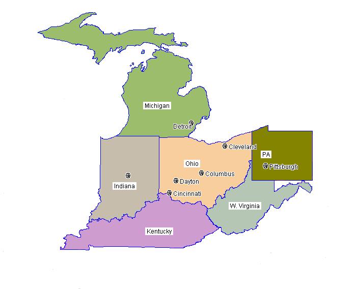 map of ohio and west virginia. Territory Map. KW Territory Divisions. Western PA, Northern Ohio, 